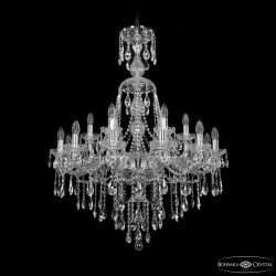 Люстра хрустальная 1415/12+6/300/XL-108 Ni Bohemia Ivele Crystal (Стеклянный рожок)