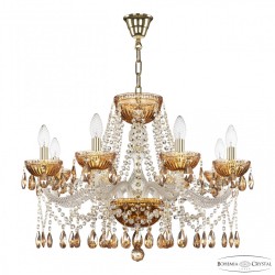 Люстра с цветным хрусталём 5413/8/240 G Amber/M-1G K721 Bohemia Ivele Crystal (5413)