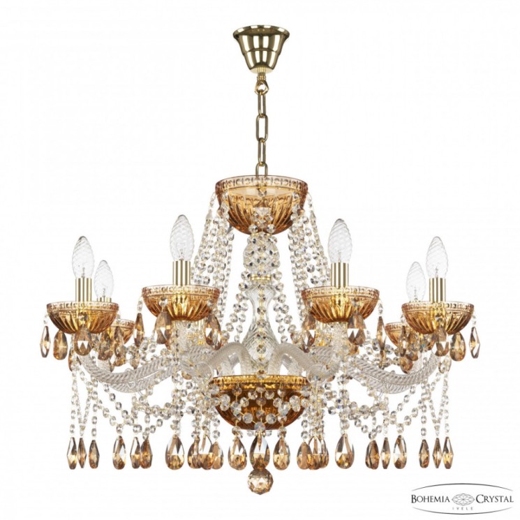 Люстра с цветным хрусталём 5413/8/240 G Amber/M-1G K721 Bohemia Ivele Crystal (5413)