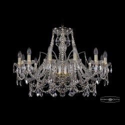 Люстра хрустальная 1411/12/300 G Leafs Bohemia Ivele Crystal (Стеклянный рожок)