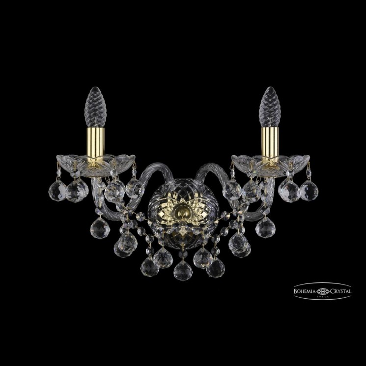 Бра хрустальные 1409B/2/195/XL G Bohemia Ivele Crystal (Стеклянный рожок)