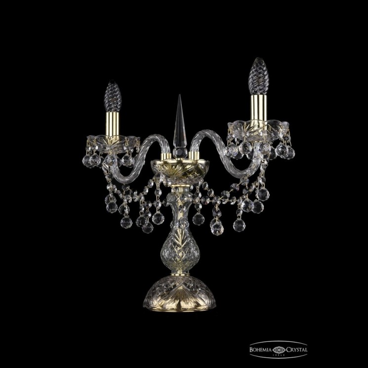 Настольная лампа 1409L/2/141-39 G Bohemia Ivele Crystal (Стеклянный рожок)