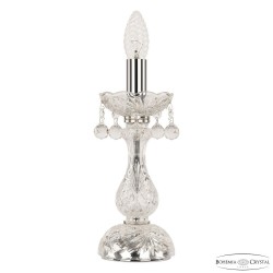Настольная лампа хрустальная 108L/1-27 Ni Bohemia Ivele Crystal (Стеклянный рожок)