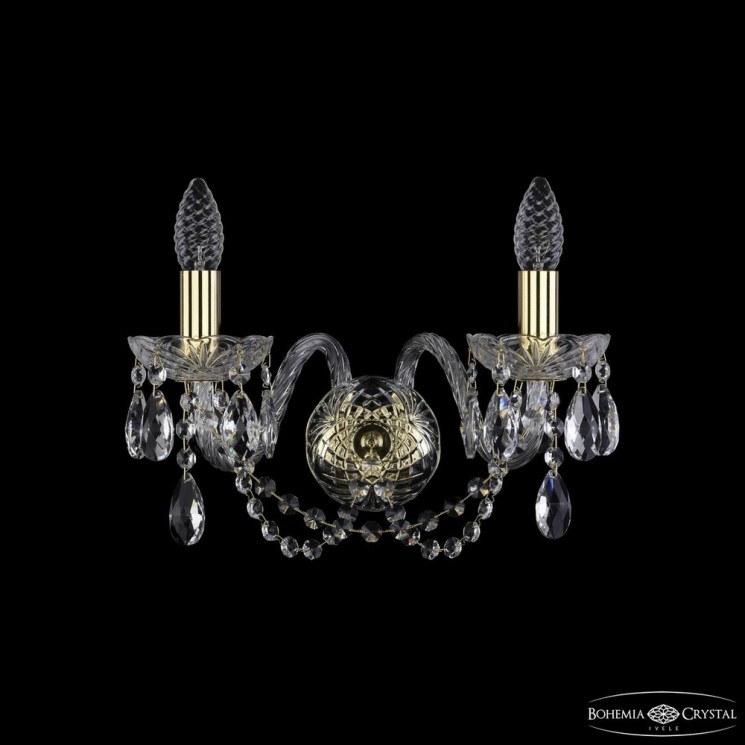 Бра хрустальные 1402B/2/160 G Bohemia Ivele Crystal (Стеклянный рожок)
