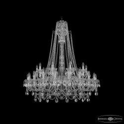 Люстра хрустальная 1411/20+10/400/XL-130 Ni Bohemia Ivele Crystal (Стеклянный рожок)