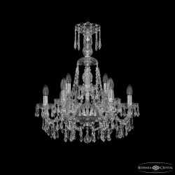 Люстра хрустальная 1403/6+3/195/XL-65 Ni Bohemia Ivele Crystal (Стеклянный рожок)