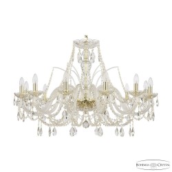 Люстра хрустальная 105/12/360 G Bohemia Ivele Crystal (Стеклянный рожок)
