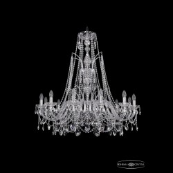 Люстра хрустальная 1411/12/360/XL-96 Ni Bohemia Ivele Crystal (Стеклянный рожок)