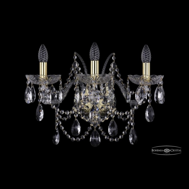 Бра хрустальные 1411B/3/195/XL G Bohemia Ivele Crystal (Стеклянный рожок)