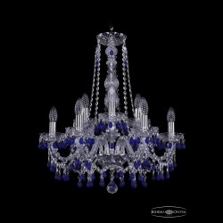 Люстра хрустальная 1410/6+3/195/h-63 Ni V3001 Bohemia Ivele Crystal (Стеклянный рожок)