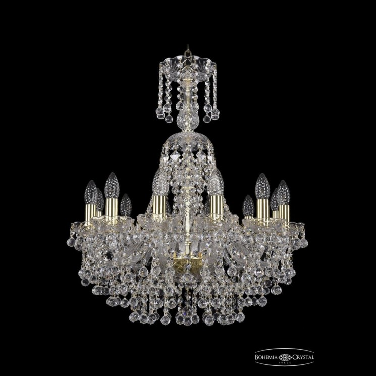 Люстра хрустальная 1409/12/195/XL-68 G Bohemia Ivele Crystal (Стеклянный рожок)