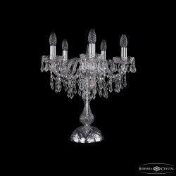 Настольная лампа хрустальная 1403L/5/141-47 Ni  Bohemia Ivele Crystal (Стеклянный рожок)