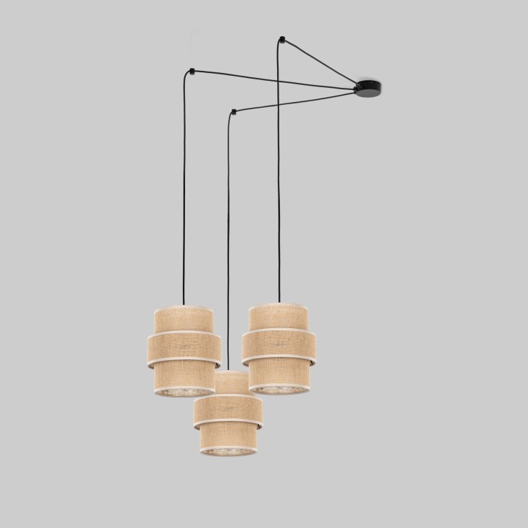 Подвесной светильник с тканевыми абажурами                      TK Lighting  5403 Calisto