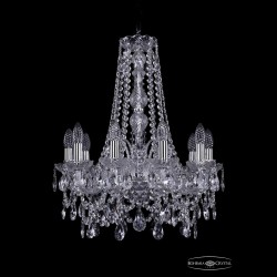 Люстра хрустальная 1411/10/160/h-64 Ni Bohemia Ivele Crystal (Стеклянный рожок)