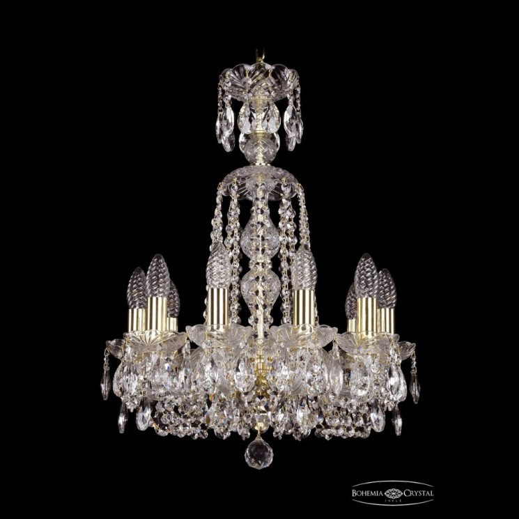 Люстра хрустальная 1402/10/141/XL-58 G Bohemia Ivele Crystal (Стеклянный рожок)