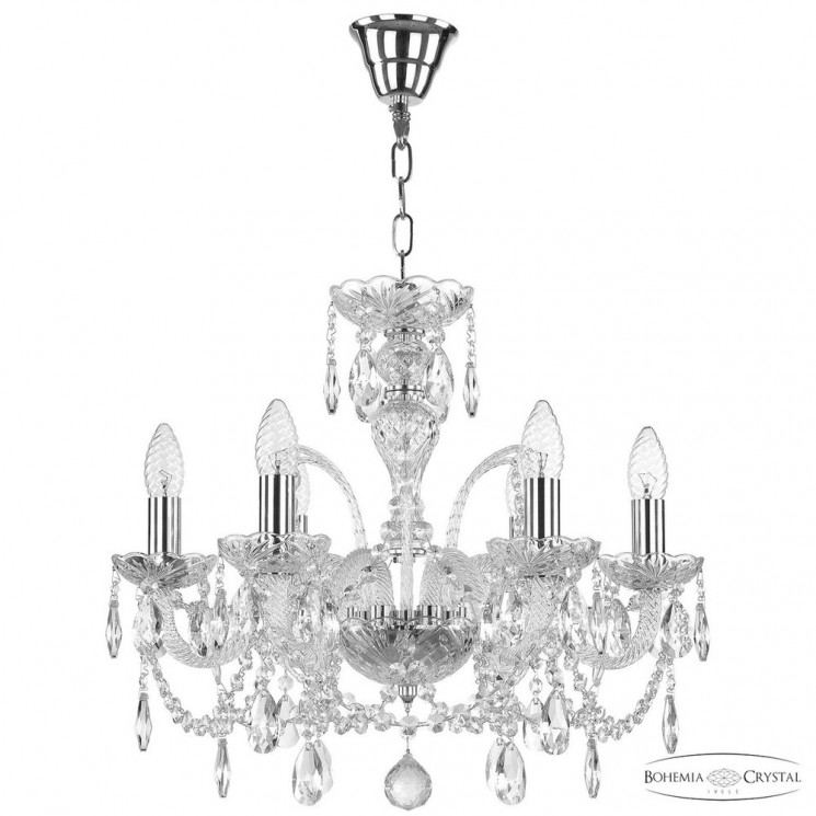 Люстра хрустальная 105/6/165 Ni Bohemia Ivele Crystal (Стеклянный рожок)