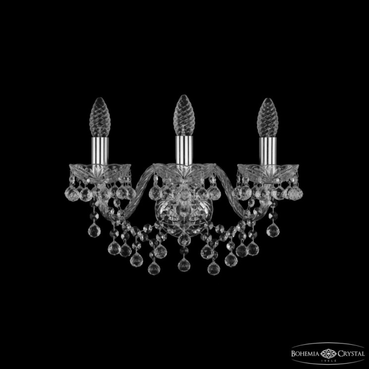 Бра хрустальные 1409B/3/160 Ni  Bohemia Ivele Crystal (Стеклянный рожок)