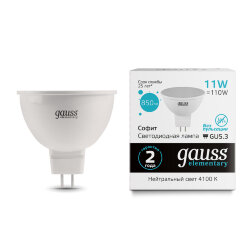 Светодиодная лампа Gauss Софит 11W 850Lm 4100K GU5.3 1352113521_GAUSS