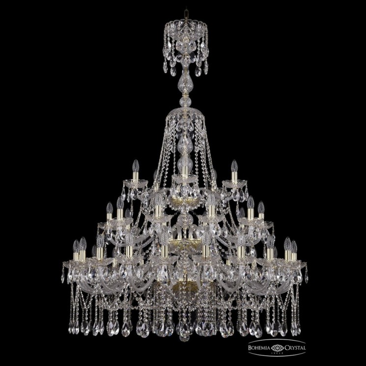 Люстра хрустальная 1413/20+10+5/400/XL-158/3d G Bohemia Ivele Crystal (Стеклянный рожок)