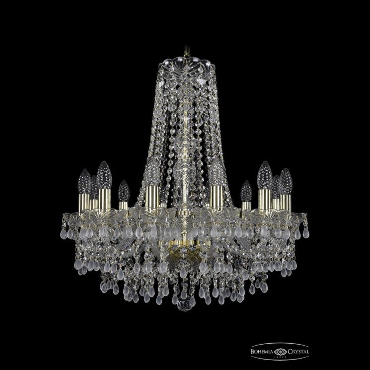 Люстра хрустальная 1410/12/195/h-60 G V0300 Bohemia Ivele Crystal (Стеклянный рожок)