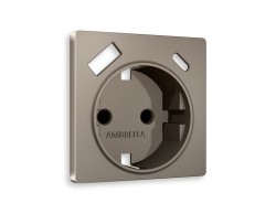 Ambrella Light Лицевая панель для электрической розетки с заземлением со шторками 2USB A+A QUANT AP6390 Ambrella Volt ALFA AP6400