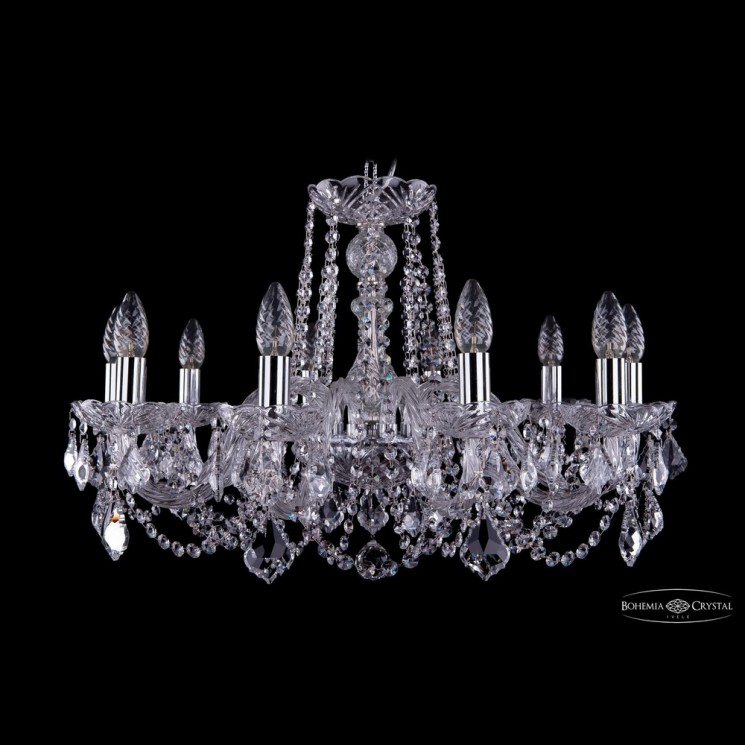 Люстра хрустальная 1402/10/240 Ni Leafs Bohemia Ivele Crystal (Стеклянный рожок)