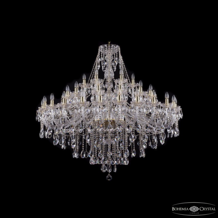 Люстра хрустальная 1415/24+12+6/530 G Bohemia Ivele Crystal (Стеклянный рожок)