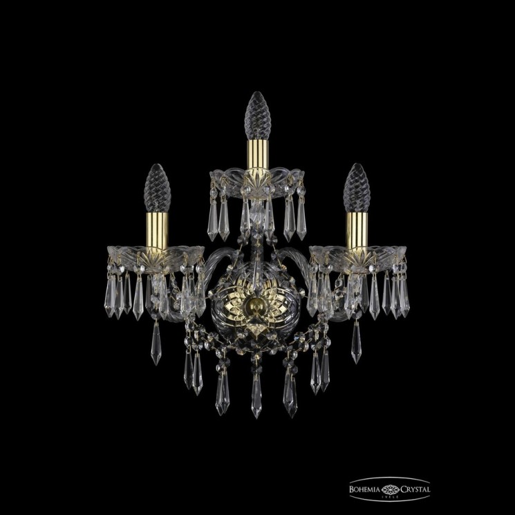 Бра хрустальные 1403B/2+1/160/XL G Bohemia Ivele Crystal (Стеклянный рожок)