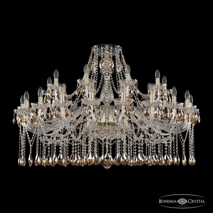 Люстра хрустальная 1413/20+10/460 G K721 Bohemia Ivele Crystal (Стеклянный рожок)