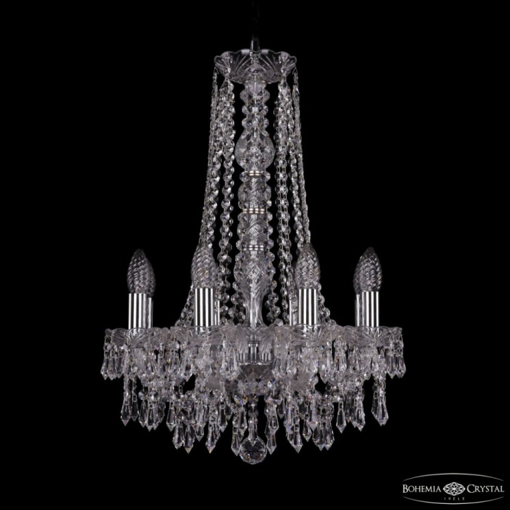 Люстра хрустальная 1403/8/141/h-59 Ni  Bohemia Ivele Crystal (Стеклянный рожок)