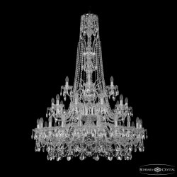 Люстра хрустальная 1411/20+10+5/400/XL-155/3d Ni Bohemia Ivele Crystal (Стеклянный рожок)