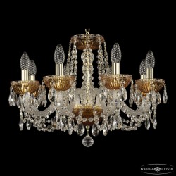 Люстра с цветным хрусталём 5402/8/195 G Amber/M-1G Bohemia Ivele Crystal (5402)