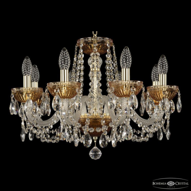 Люстра с цветным хрусталём 5402/8/195 G Amber/M-1G Bohemia Ivele Crystal (5402)