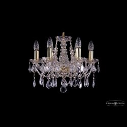 Люстра хрустальная 1413/6/141 G Leafs Bohemia Ivele Crystal (Стеклянный рожок)