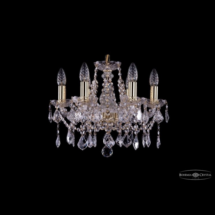 Люстра хрустальная 1413/6/141 G Leafs Bohemia Ivele Crystal (Стеклянный рожок)