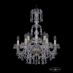 Люстра хрустальная 1409/6+3/195/XL-68 G Bohemia Ivele Crystal (Стеклянный рожок)