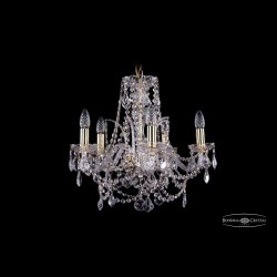 Люстра хрустальная 1411/5/160 G Leafs Bohemia Ivele Crystal (Стеклянный рожок)
