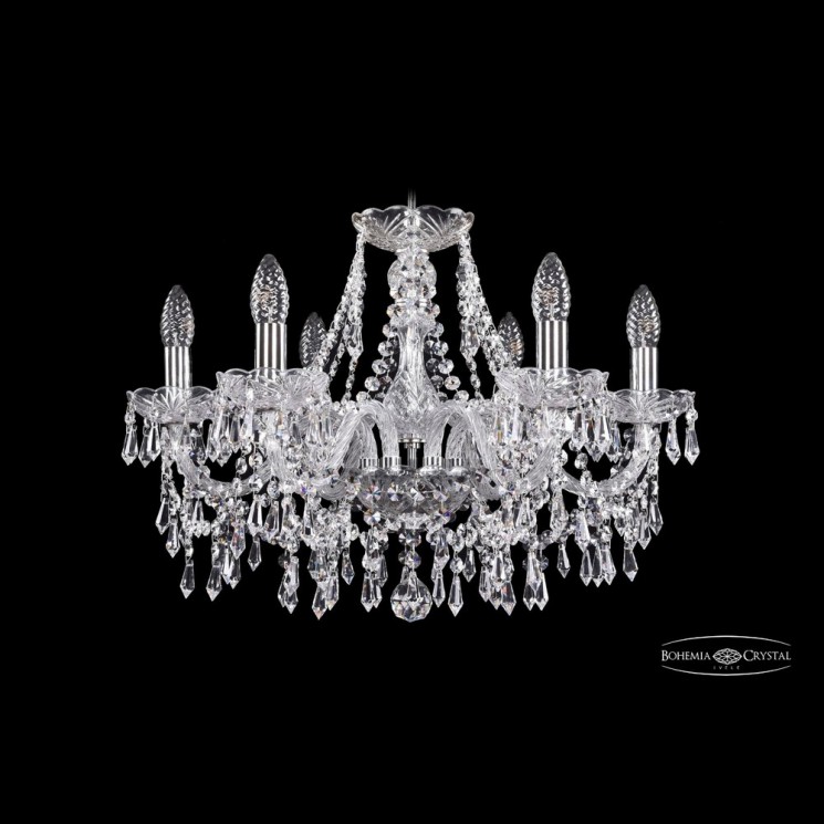 Люстра хрустальная 1403/6/195 Ni Bohemia Ivele Crystal (Стеклянный рожок)
