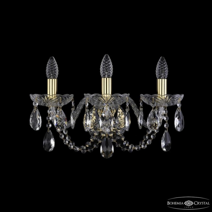 Бра хрустальные 1402B/3/160/XL G Bohemia Ivele Crystal (Стеклянный рожок)