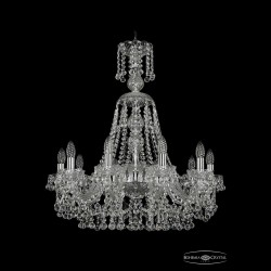 Люстра хрустальная 1409/10/240/XL-75 Ni Bohemia Ivele Crystal (Стеклянный рожок)