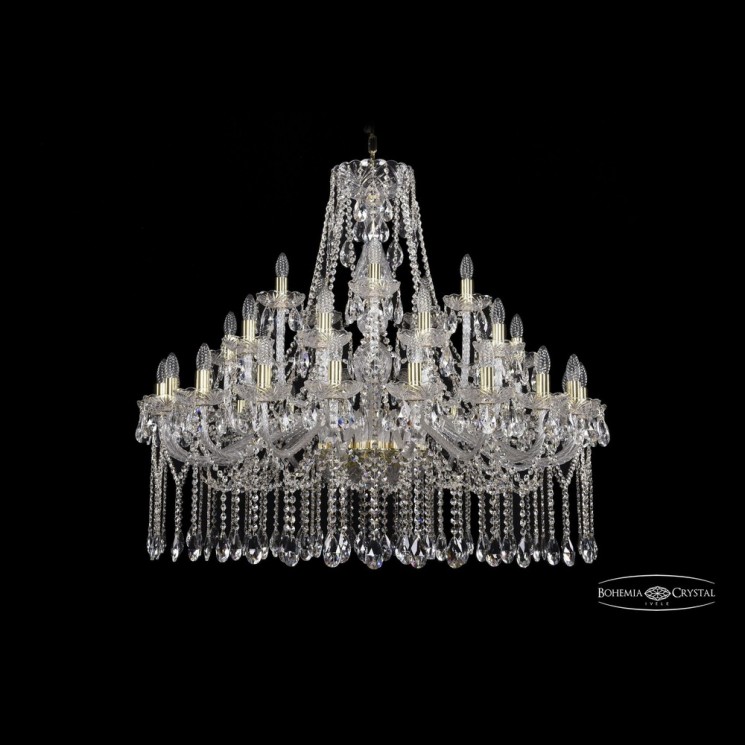 Люстра хрустальная 1413/20+10+5/400 G Bohemia Ivele Crystal (Стеклянный рожок)