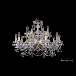 Люстра хрустальная 1411/10+5/240 G Balls Bohemia Ivele Crystal (Стеклянный рожок)