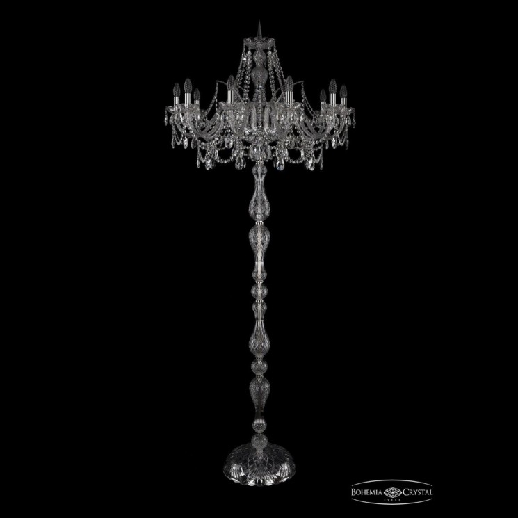 Торшер хрустальный 1411T1/10/300-210 Ni Bohemia Ivele Crystal (Стеклянный рожок)