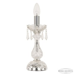 Настольная лампа хрустальная 104L/1-27 Ni Bohemia Ivele Crystal (Стеклянный рожок)