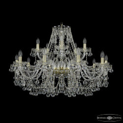 Люстра хрустальная 1409/10+5/360 G Bohemia Ivele Crystal (Стеклянный рожок)