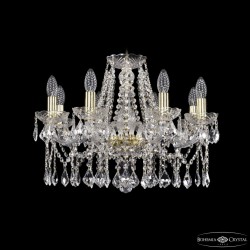 Люстра хрустальная 1413/8/200 G Leafs Bohemia Ivele Crystal (Стеклянный рожок)