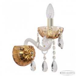 Бра с цветным хрусталём 5413B/1/165 G Amber/M-1H Bohemia Ivele Crystal (С 1 лампочкой)