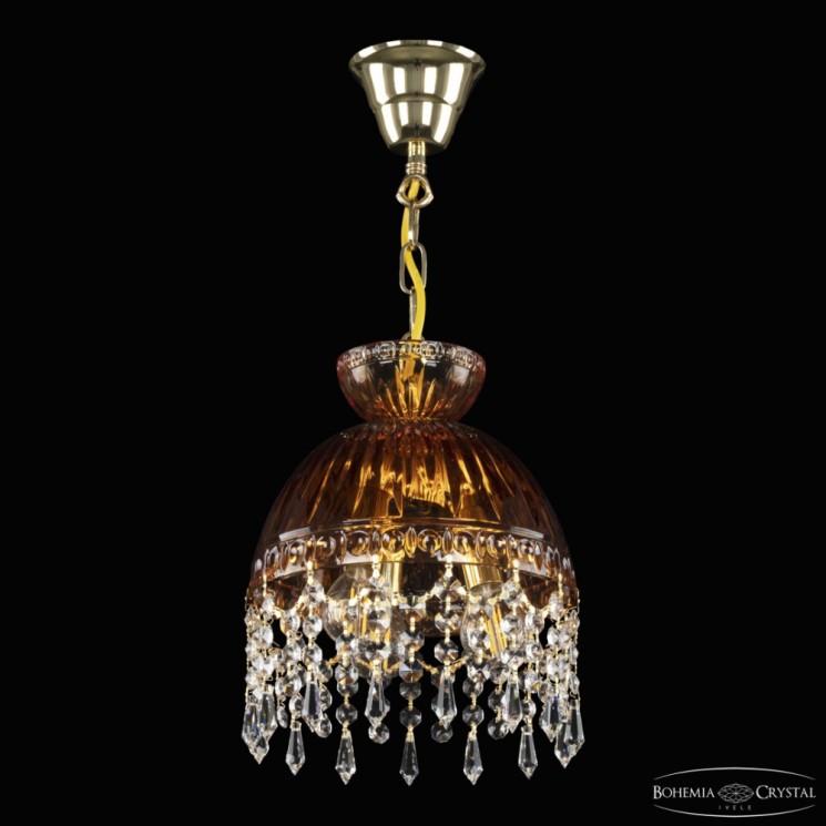 Подвесной светильник с цветным хрусталём 5478/22 G Amber/M-1G Drops Bohemia Ivele Crystal (5478)