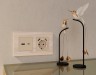 Ambrella Light Лицевая панель для электрической розетки с/з со шторками 2USB A+A QUANT Ambrella Volt ALFA AP3290