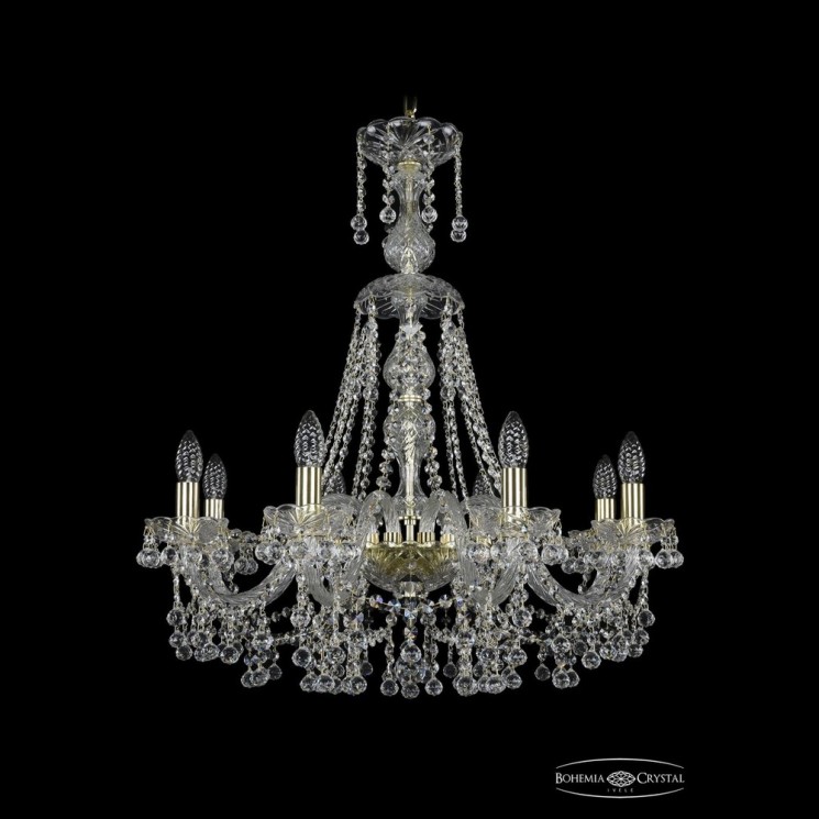 Люстра хрустальная 1409/8/240/XL-75 G Bohemia Ivele Crystal (Стеклянный рожок)